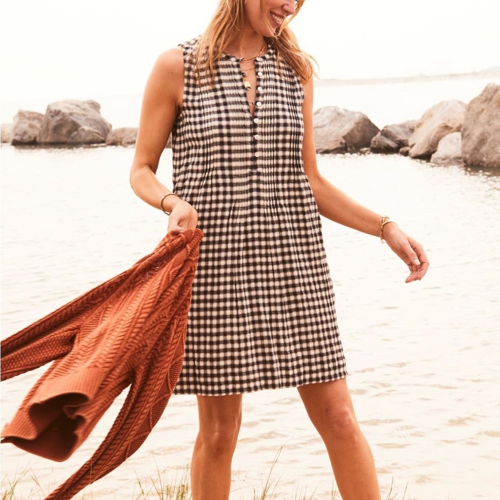 Faherty Isha Gingham Dress large